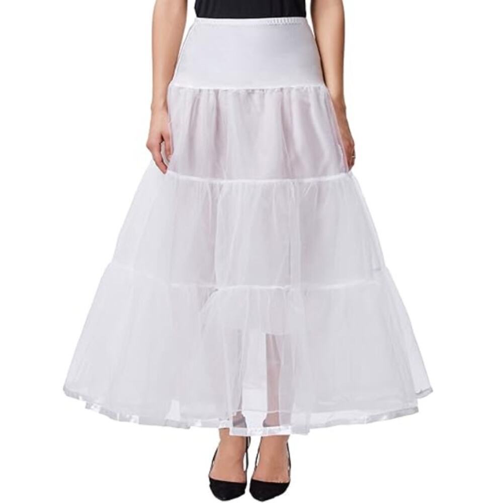 Grace Karin Girls White Ankle Length Crinoline Underskirts Size 8-9 Y